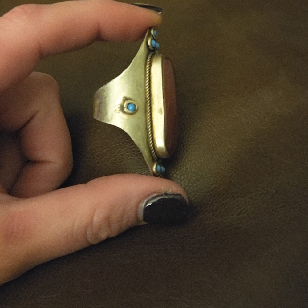 Elongated Sterling Silver Antique Ring - Picture 1 of 7